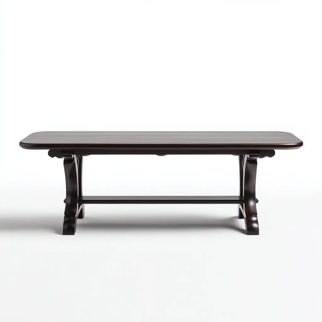 Table basse en bois 120x60x45 cm - marron - design classique élégant-Craftete