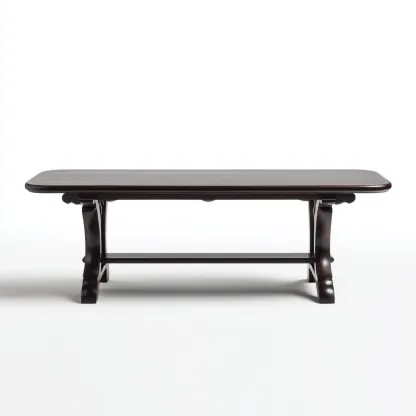 Table basse en bois 120x60x45 cm - marron - design classique élégant-Craftete