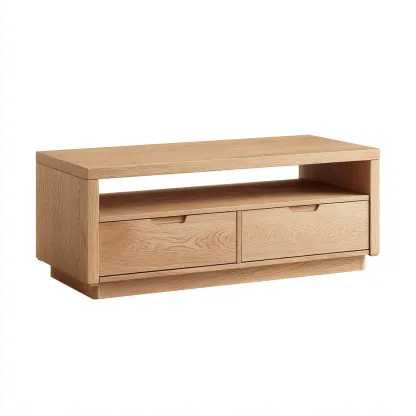 Meuble TV en bois 120x40x45 cm - couleur bois - design moderne-Craftete