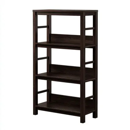 Bibliothèque en bois massif 75x35x150 cm - marron - style moderne-Craftete