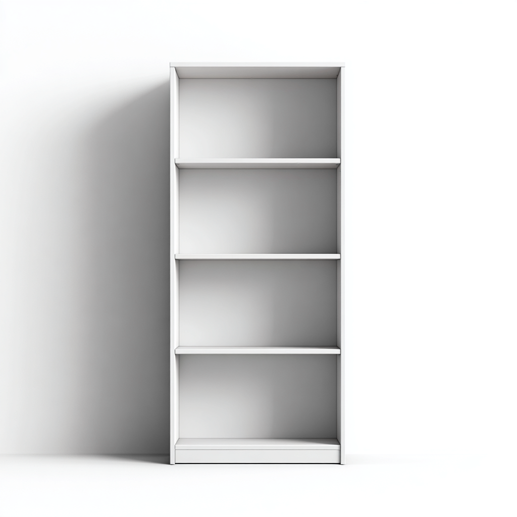 Bibliothèque en MDF 80x30x160 cm - blanc - design minimaliste-Craftete