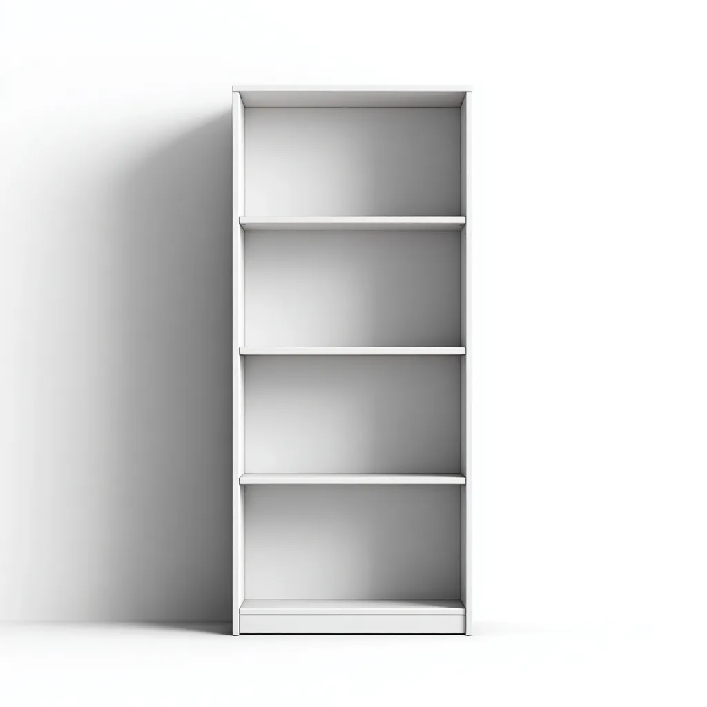 Bibliothèque en MDF 80x30x160 cm - blanc - design minimaliste-Craftete