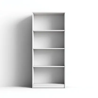 Bibliothèque en MDF 80x30x160 cm - blanc - design minimaliste-Craftete