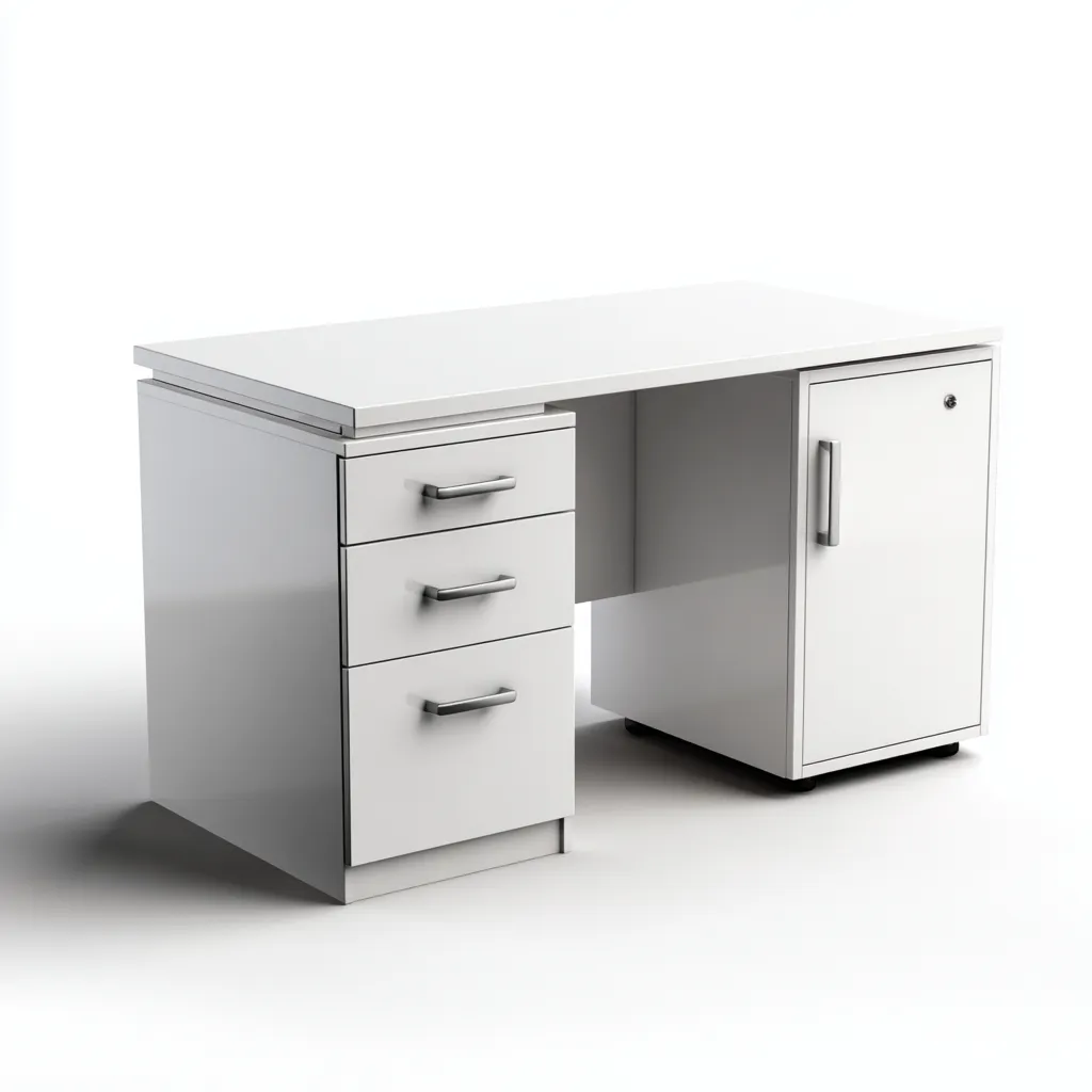 Bureau en bois 140x65x80 cm - blanc - style moderne-Craftete