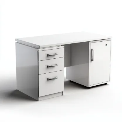 Bureau en bois 140x65x80 cm - blanc - style moderne-Craftete