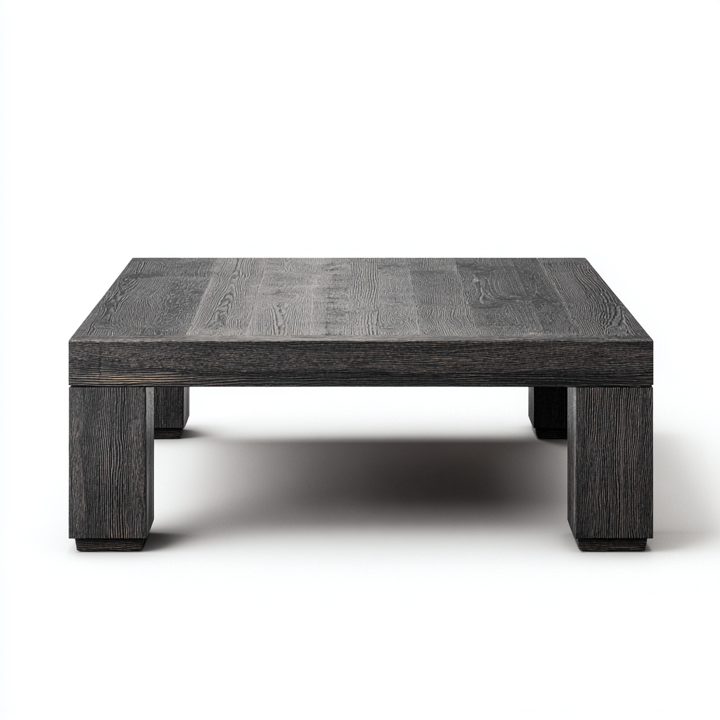 Table basse en bois 100x100x35 cm - gris foncé - design moderne-Craftete