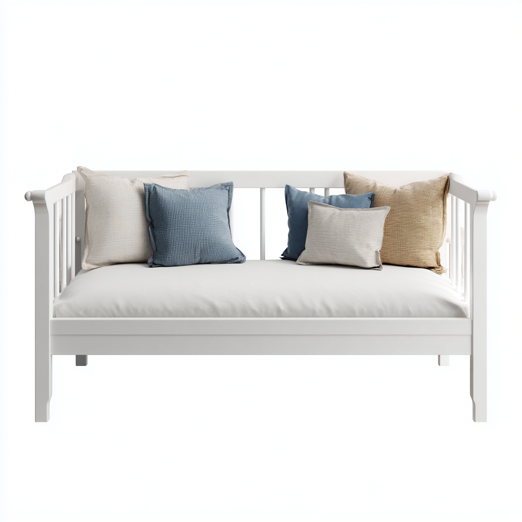 Canapé-lit bois 200x90x85 cm blanc style classique-Craftete