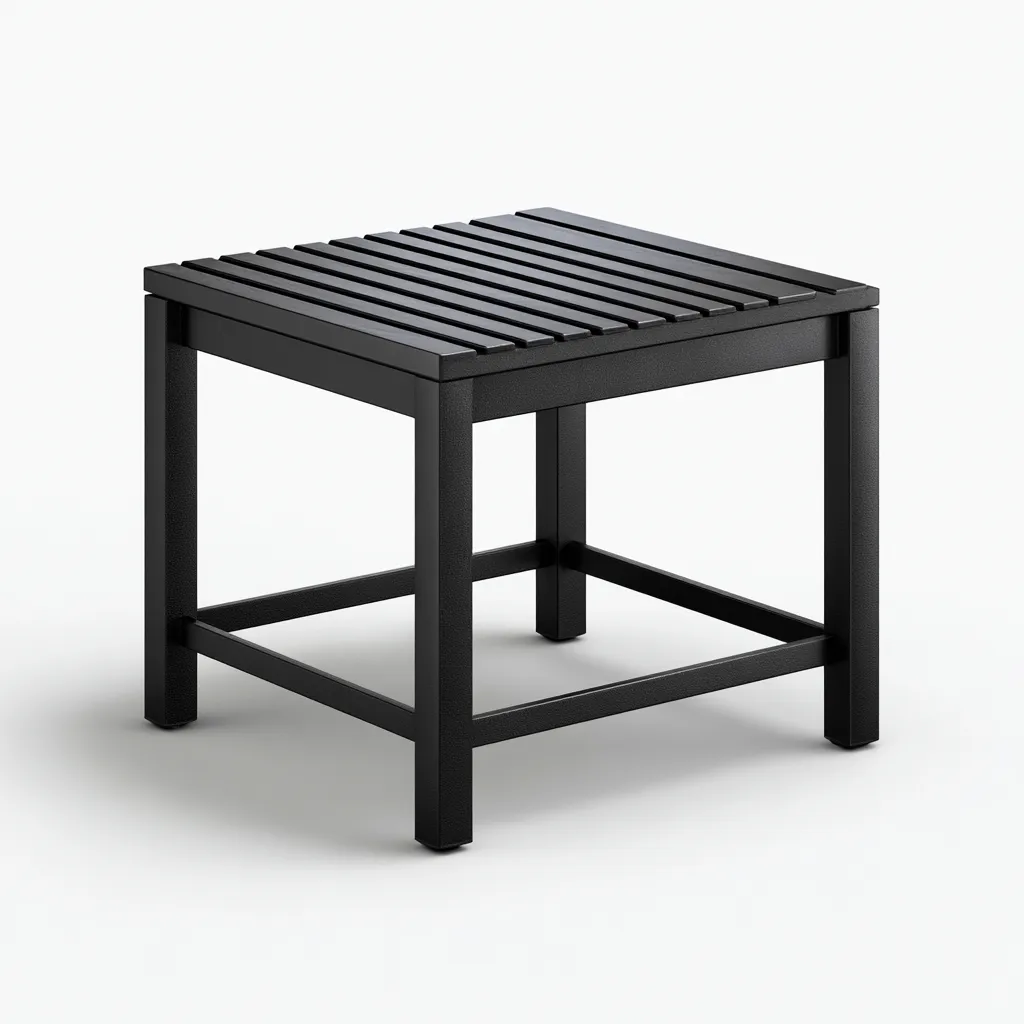 Table de jardin carrée en métal - 45x45x45 cm - noir - style moderne-Craftete