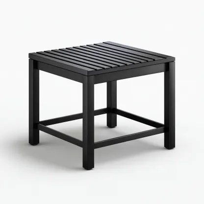 Table de jardin carrée en métal - 45x45x45 cm - noir - style moderne-Craftete