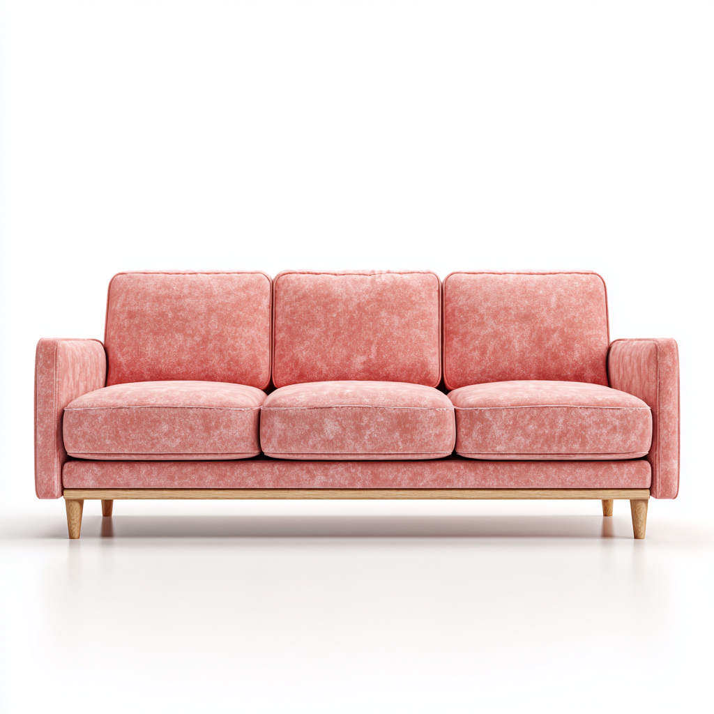 Canapé 3 places tissu 210x90x85 cm - rose - style scandinave-Craftete