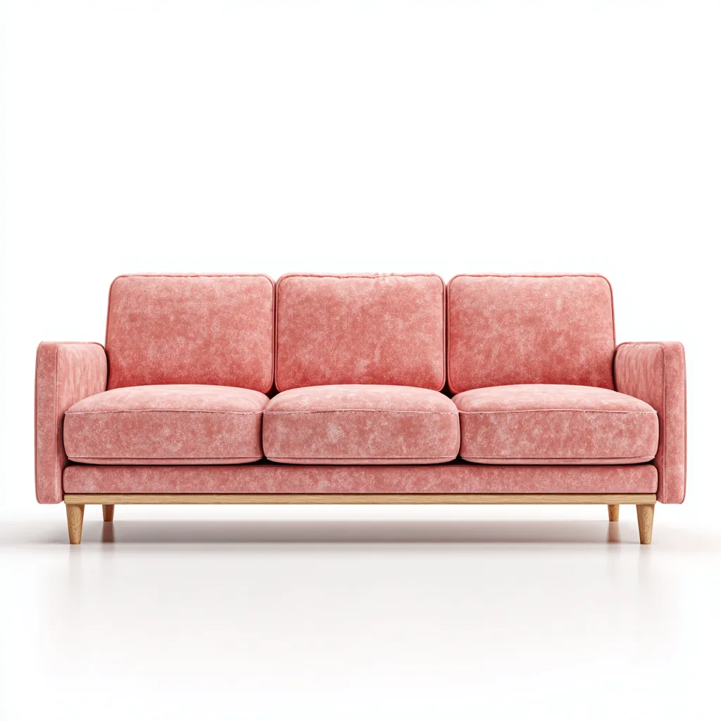 Canapé 3 places tissu 210x90x85 cm - rose - style scandinave-Craftete