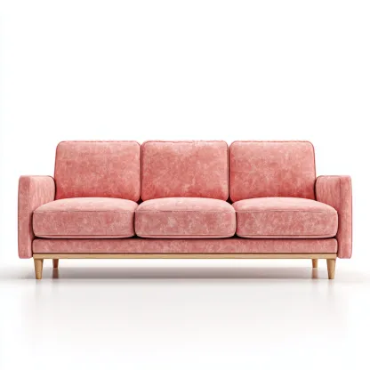 Canapé 3 places tissu 210x90x85 cm - rose - style scandinave-Craftete