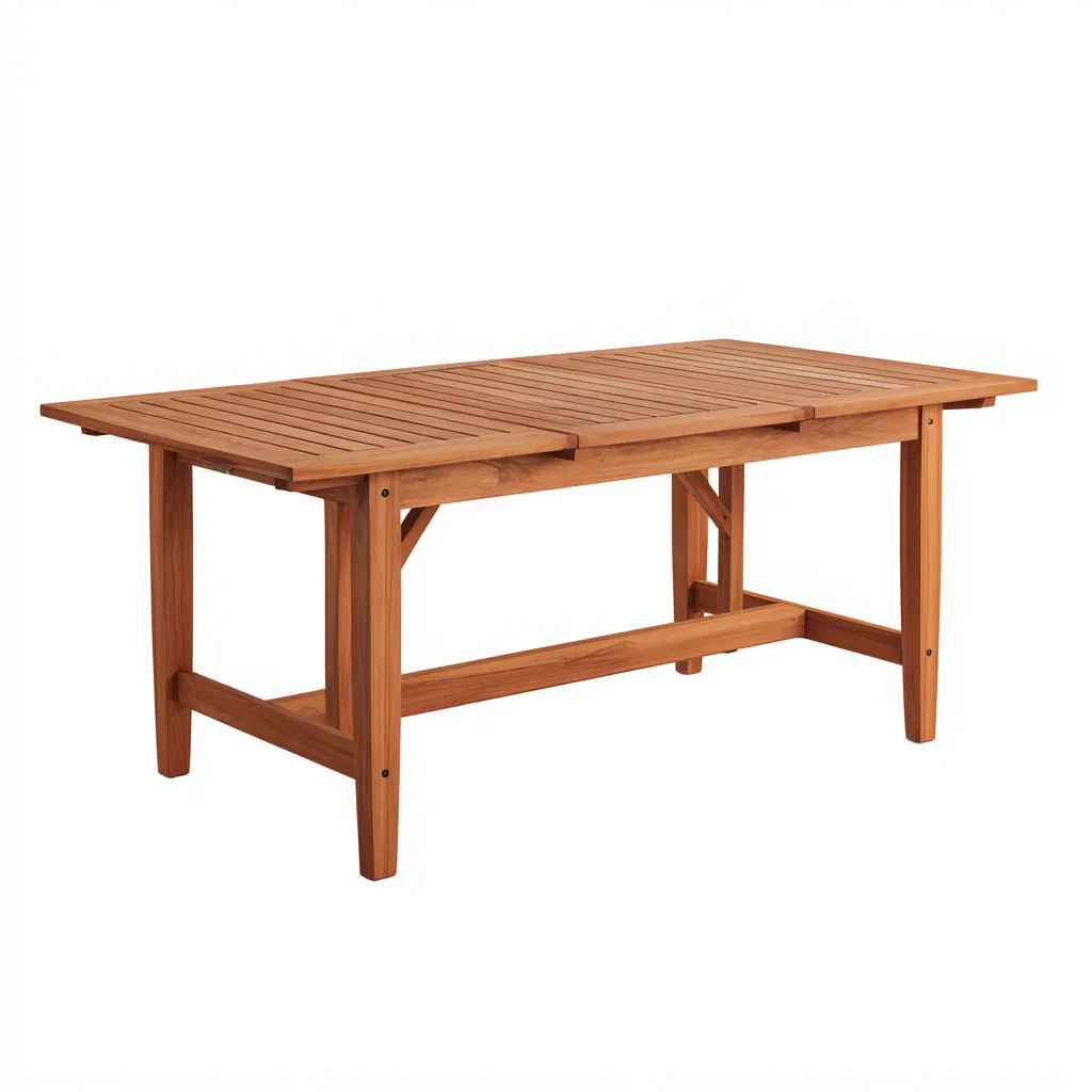 Table de jardin rectangulaire en bois de teck - 160x85x75 cm - marron - style classique-Craftete