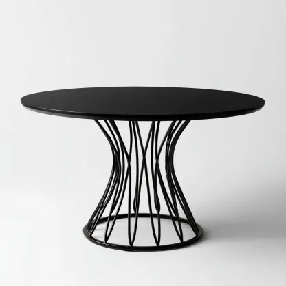 Table de jardin en acier - 120x120x75 cm - noir - style contemporain-Craftete