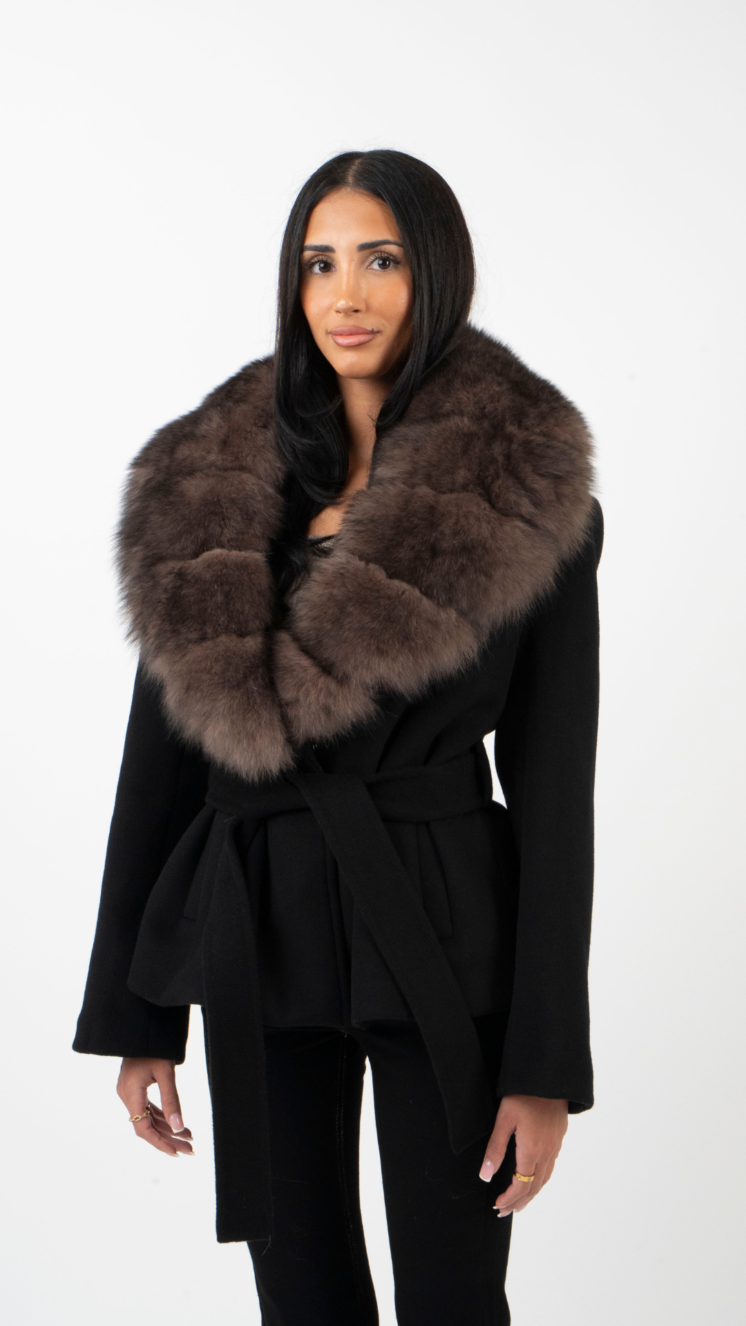 Aura gown Fur Coat - Black