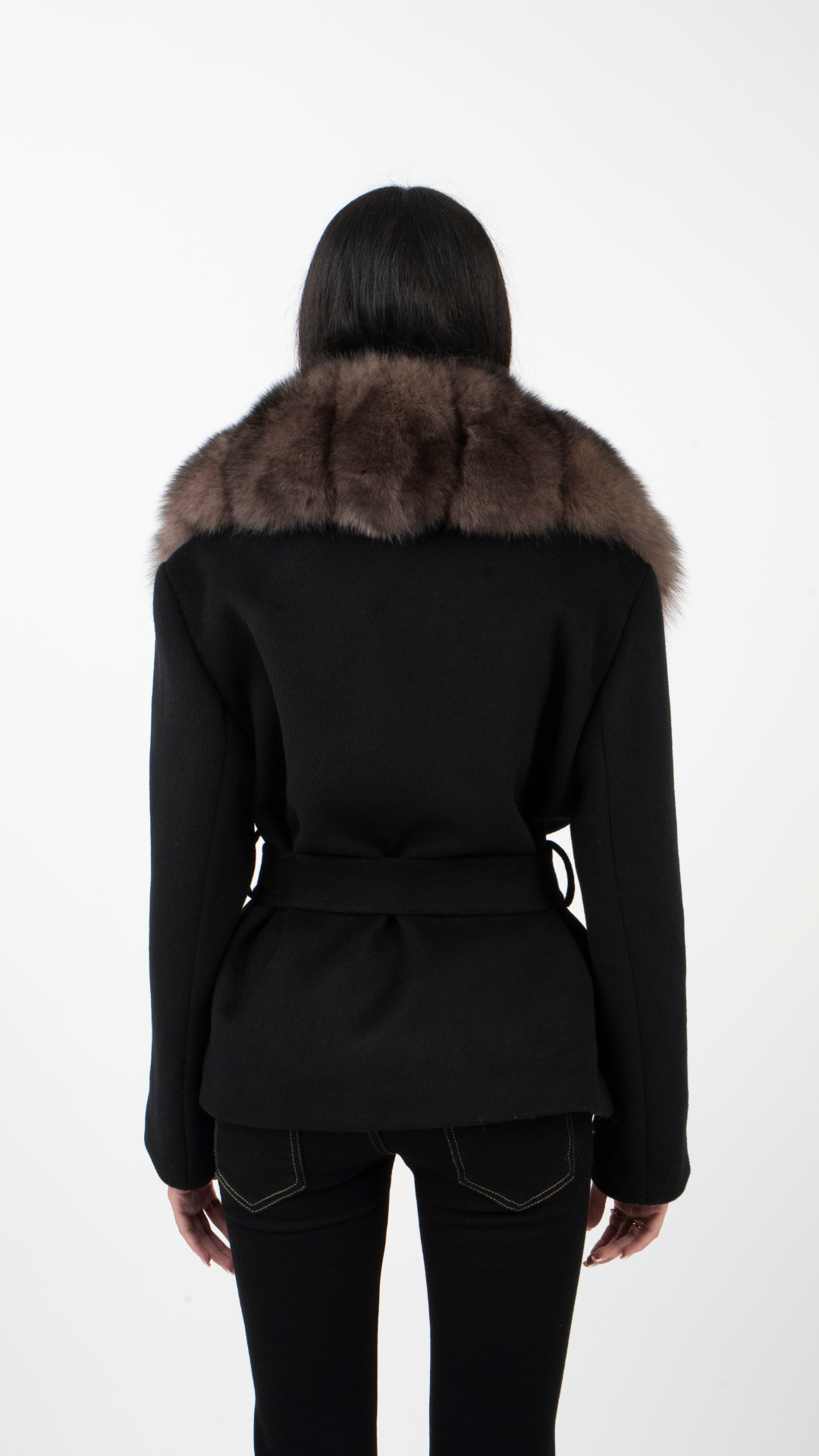 Aura gown Fur Coat - Black