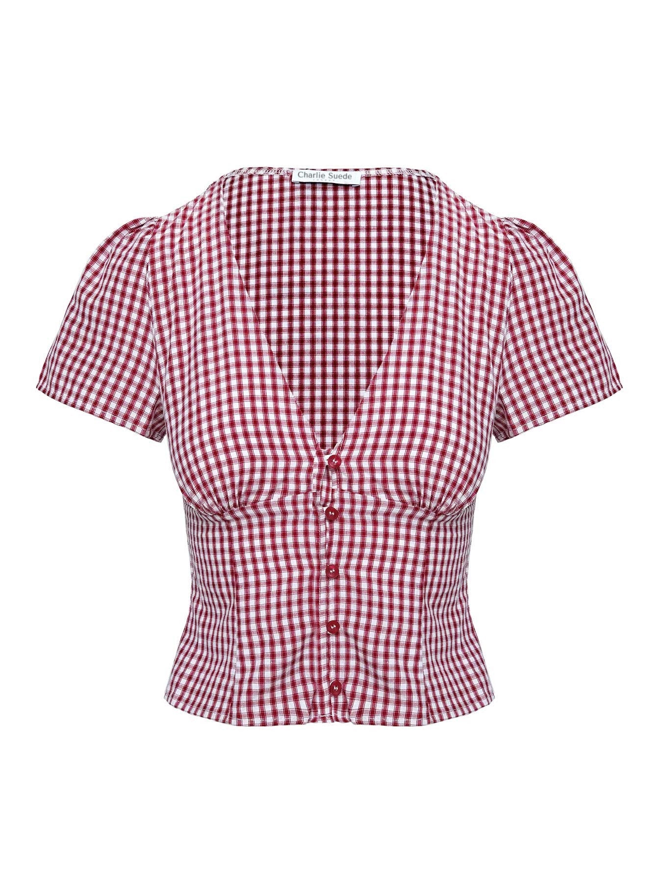 Aura gown Top Red Gingham