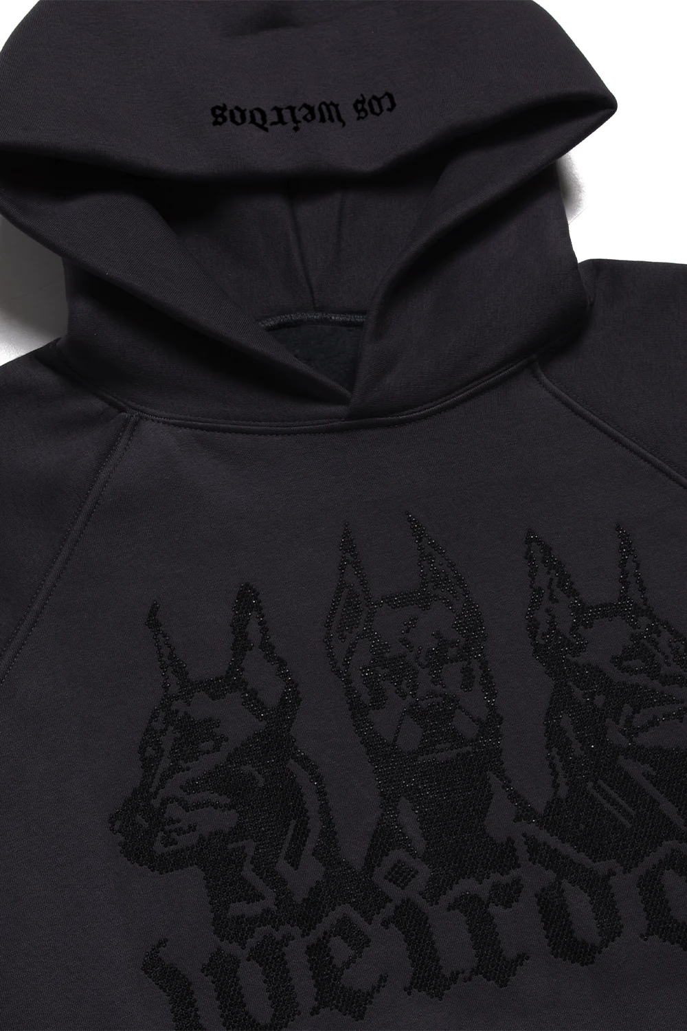 ANTHRACITE rhinestone oversized hoodie