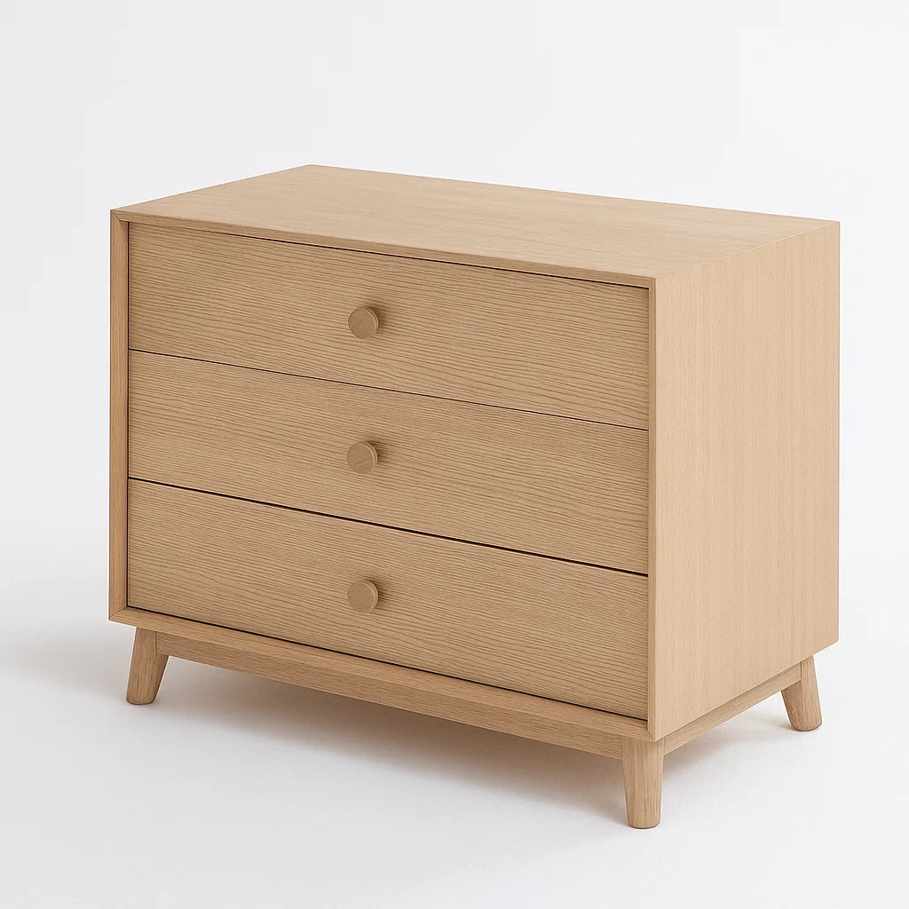 Cassettiera in rovere con 3 cassetti 72cm x 80cm x 40cm-CASALIQ