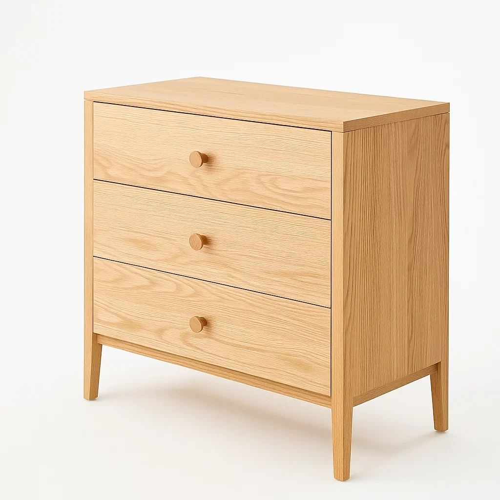 Cassettiera in legno di rovere 3 cassetti-CASALIQ