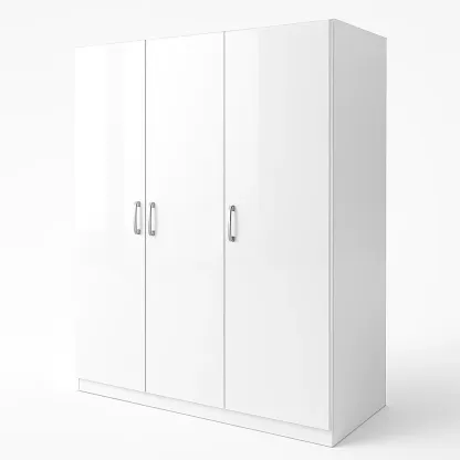 Armadio a tre ante in legno bianco-CASALIQ