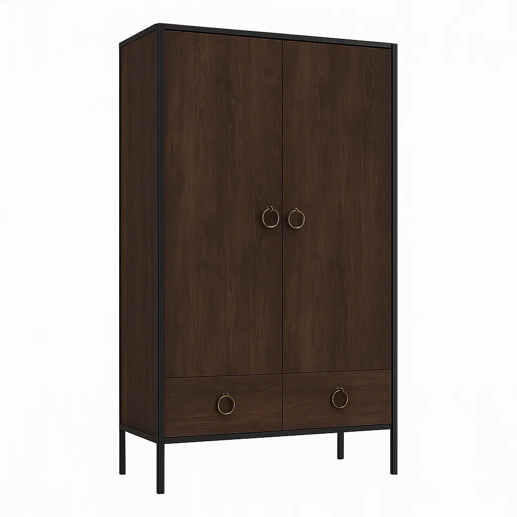 Armadio in legno con 2 porte e 2 cassetti-CASALIQ