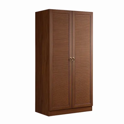 Armadio a due ante in legno mdf 180x80x50 cm marrone-CASALIQ