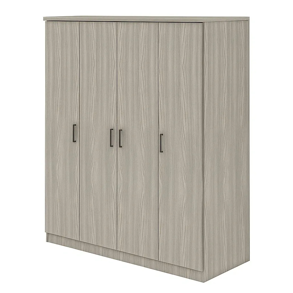 Armadio a 4 ante in truciolato grigio 200x150x60 cm-CASALIQ