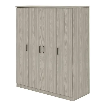 Armadio a 4 ante in truciolato grigio 200x150x60 cm-CASALIQ