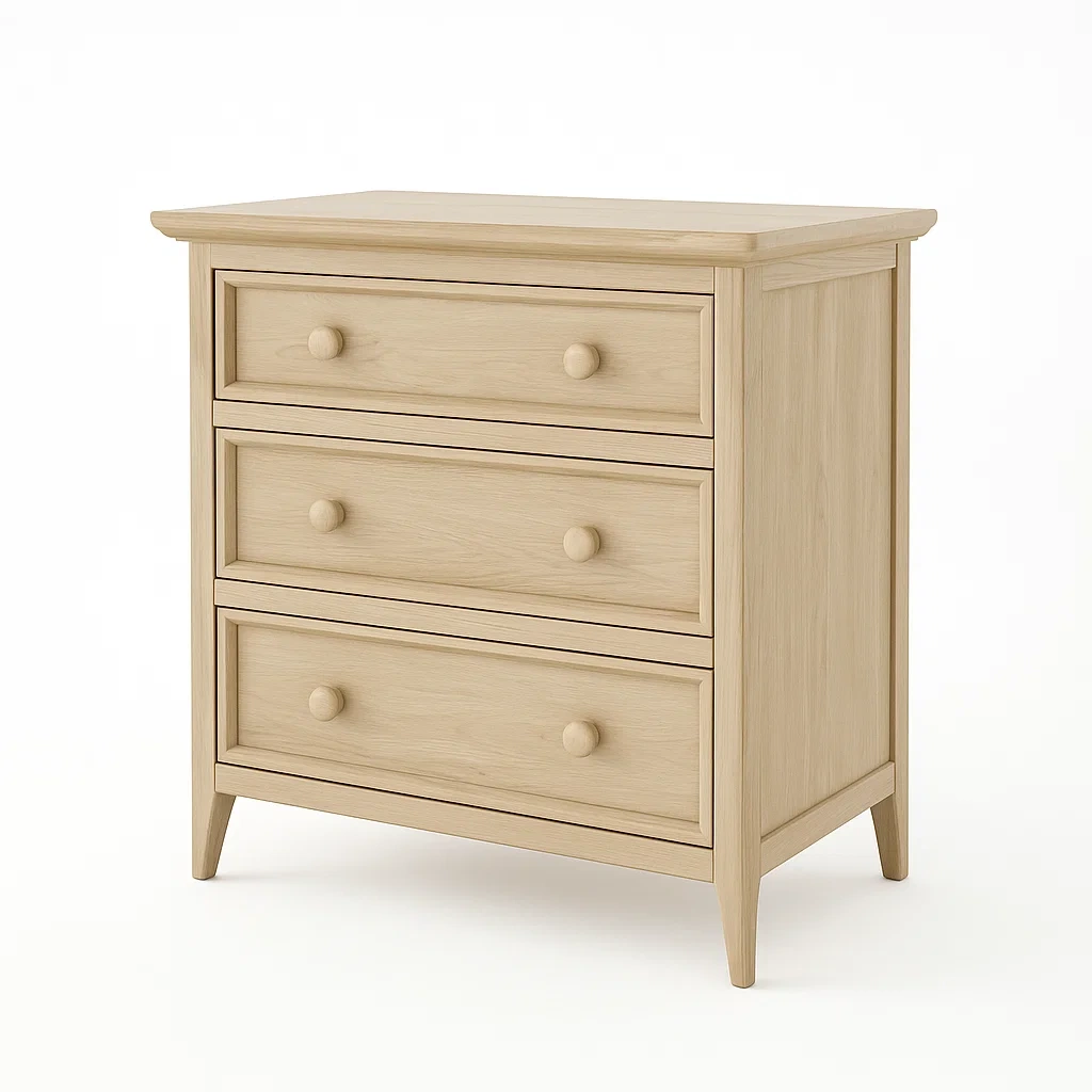 Cassettiera in legno di rovere con 3 cassetti-CASALIQ