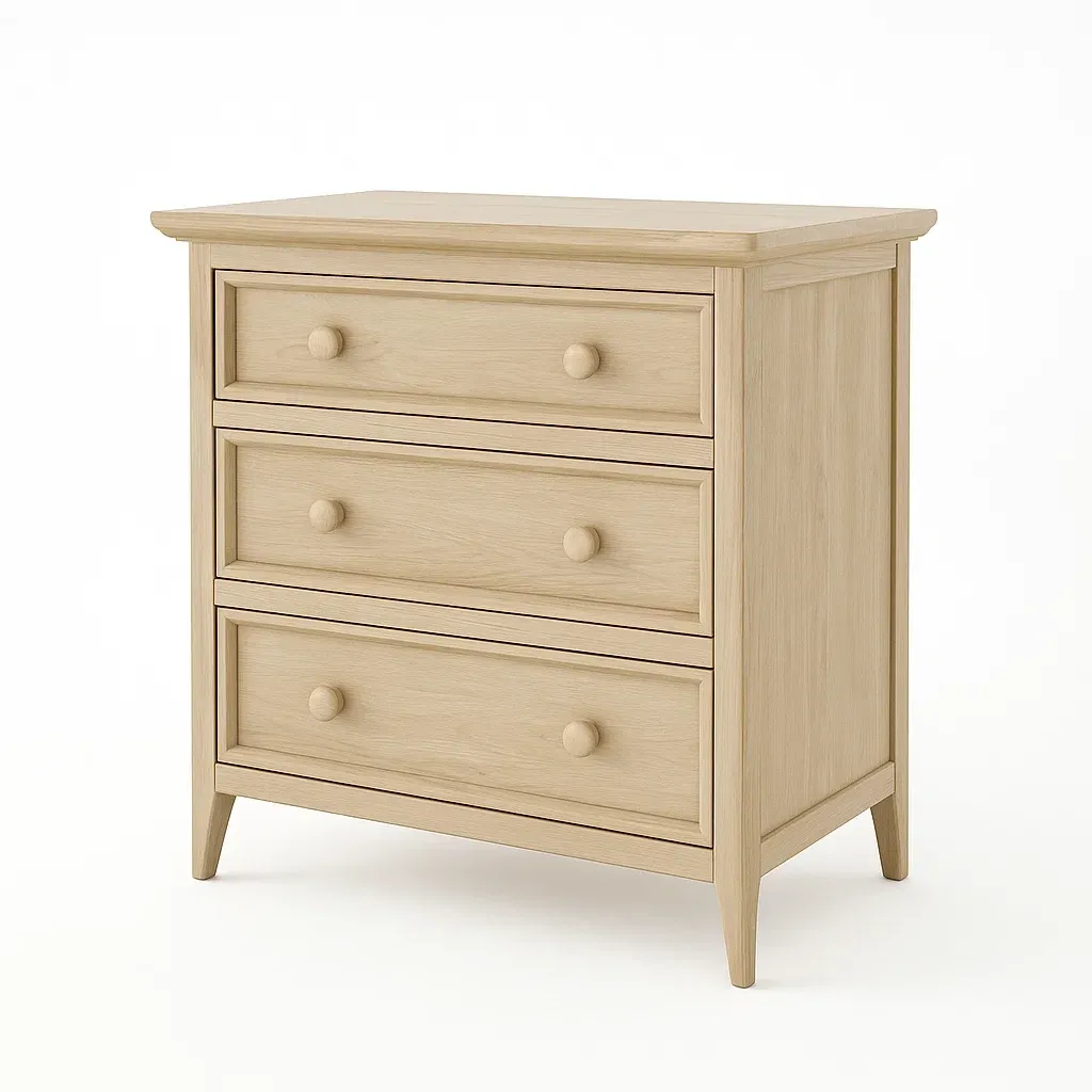 Cassettiera in legno di rovere con 3 cassetti-CASALIQ