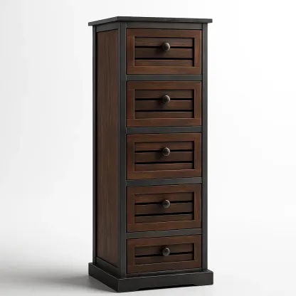 Cassettiera verticale legno massello e mdf 5 cassetti-CASALIQ