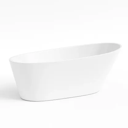 Vasca da bagno freestanding ovale acrilico bianco 170x80x60 cm-CASALIQ