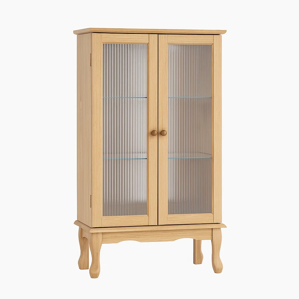 Vetrina in legno con vetro ondulato-CASALIQ