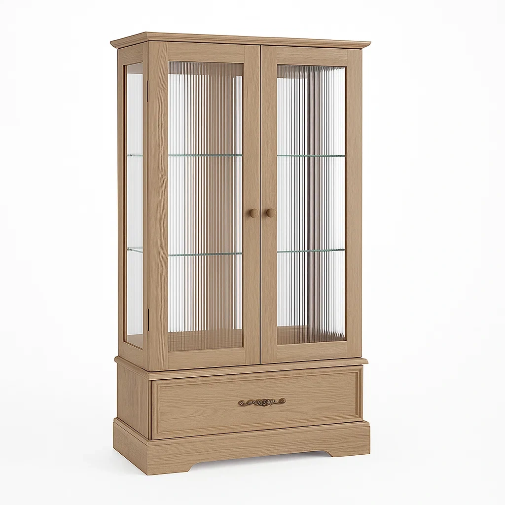 Vetrina in legno con ante in vetro temperato 190x80x40 cm-CASALIQ