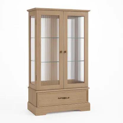 Vetrina in legno con ante in vetro temperato 190x80x40 cm-CASALIQ