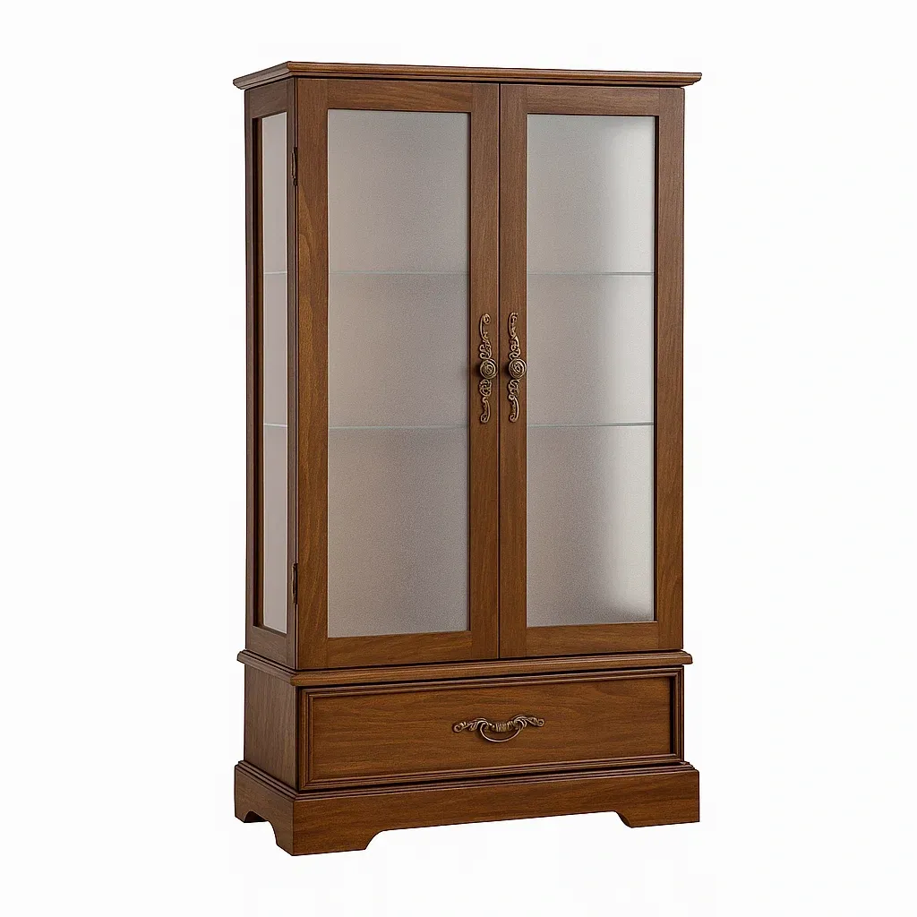 Vetrina espositore in legno con ante in vetro temperato-CASALIQ