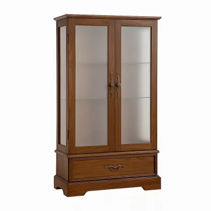 Vetrina espositore in legno con ante in vetro temperato-CASALIQ