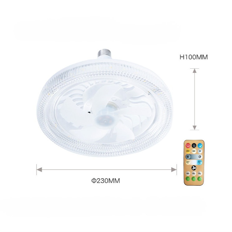 Kryształowy sufitowy wentylator z lampą