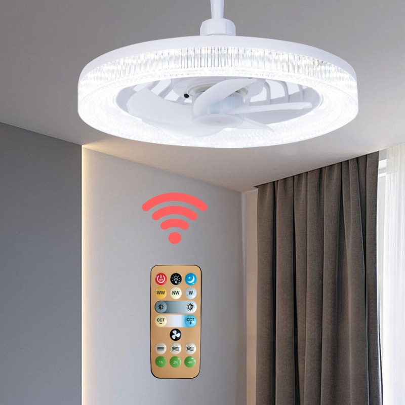 Kryształowy sufitowy wentylator z lampą