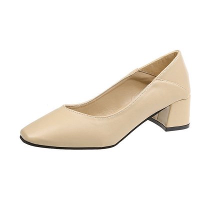 Sheepskin Square Toe Stiletto Heels