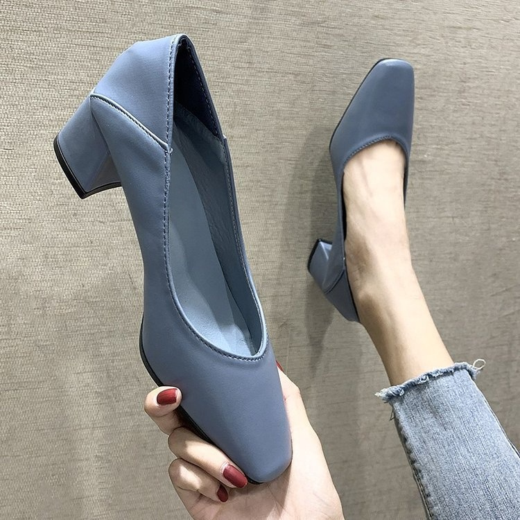 Sheepskin Square Toe Stiletto Heels