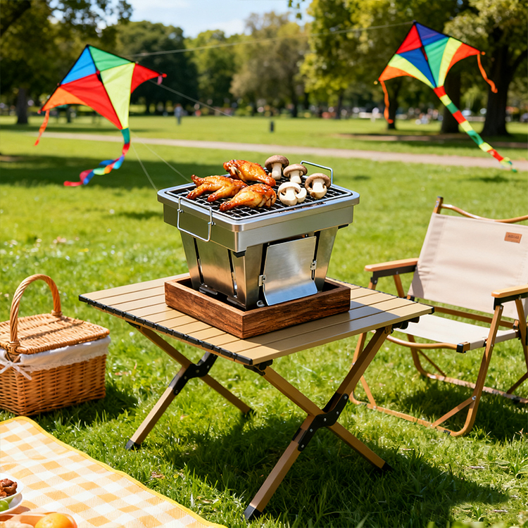 Mini barbecue pliable et portable