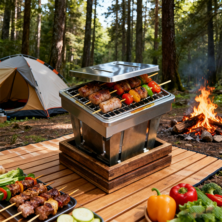 Mini barbecue pliable et portable
