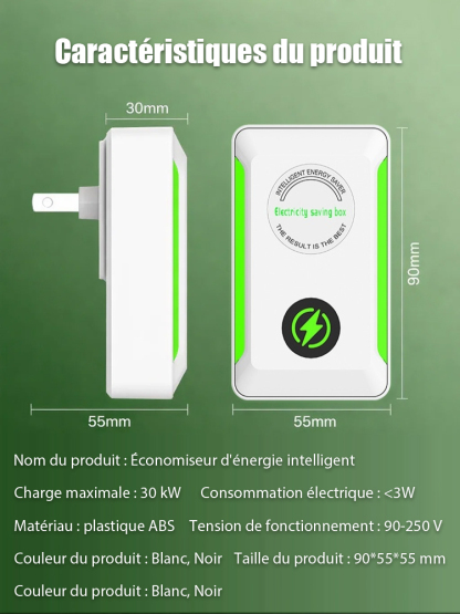 Pas d'électricien, pas d'installation, pas d'abonnement – 100% Plug & Play ! Économiseur d'énergie efficace 【économise 86% d'électricité】