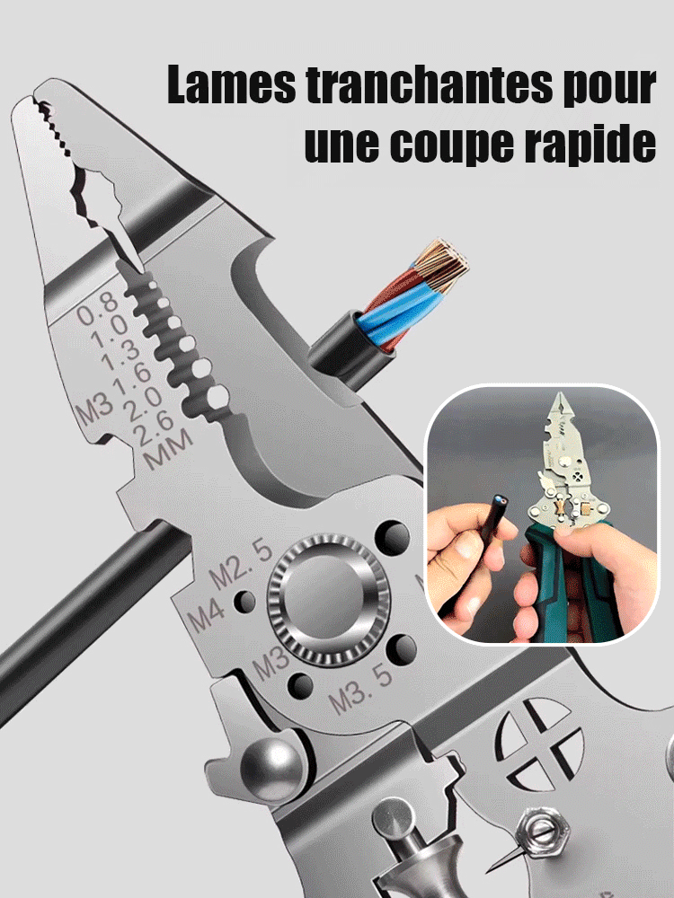 Pinces d’électricien multifonctions de qualité industrielle