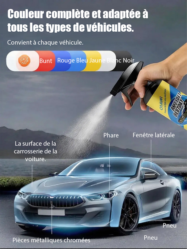 【8 mois de propreté sans laver la voiture】Spray de revêtement nano pour voiture | ⚡Application en 15 min – sans polissage ni rinçage