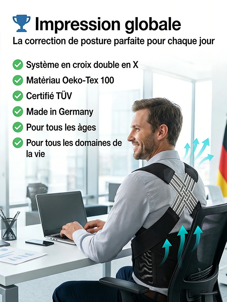 ⚡ Seulement 10 min par jour – des résultats visibles en 7 jours: Correcteur de posture indispensable pour soins corporels
