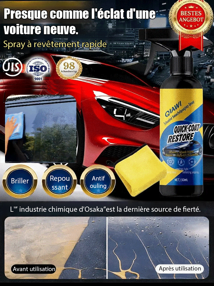 【8 mois de propreté sans laver la voiture】Spray de revêtement nano pour voiture | ⚡Application en 15 min – sans polissage ni rinçage