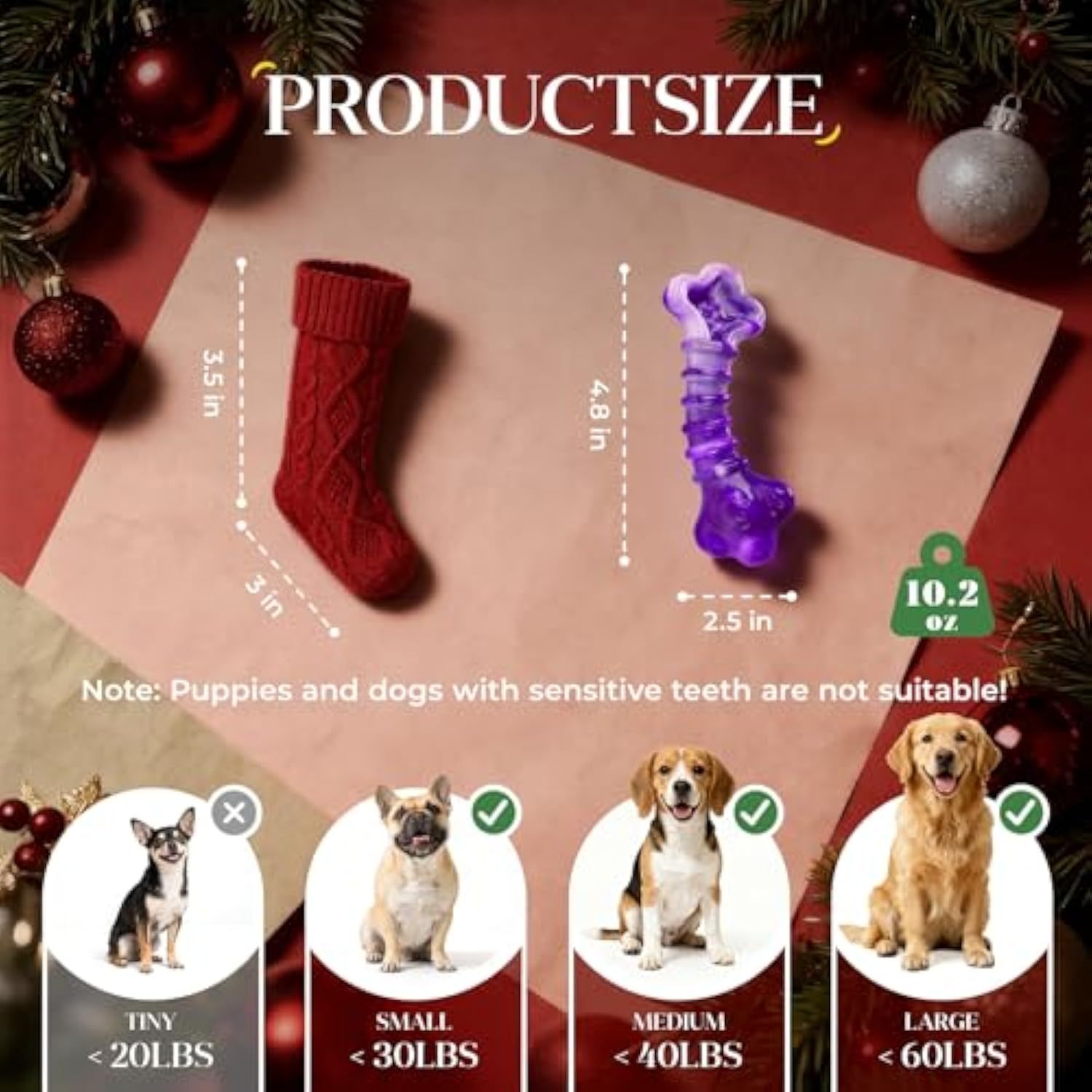 Indestructible Dog Toys for Aggressive Chewers: 2-Pack Tough Chew Toy for Large Dogs